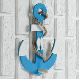 Вешалка «Якорь с рыбкой» голубой28х20х6см Вешалка «Якорь с рыбкой» голубой28х20х6см