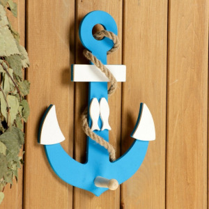 Вешалка «Якорь с рыбкой» голубой28х20х6см Вешалка «Якорь с рыбкой» голубой28х20х6см