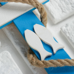 Вешалка «Якорь с рыбкой» голубой28х20х6см Вешалка «Якорь с рыбкой» голубой28х20х6см