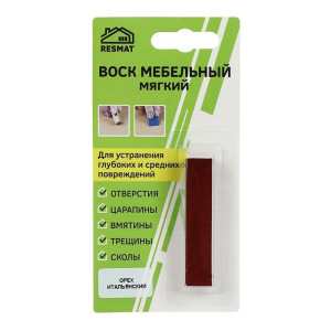 Воск мебельный ВМ-2 бук орех итальянский, блистер, 9 г Воск мебельный ВМ-2 бук орех итальянский, блистер, 9 г