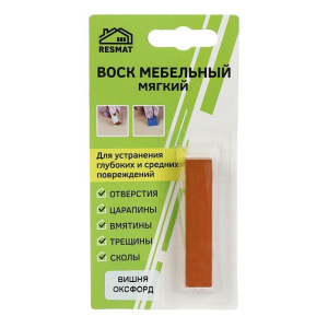 Воск мебельный ВМ-2 бук вишня оксфорд, блистер, 9 г Воск мебельный ВМ-2 бук вишня оксфорд, блистер, 9 г