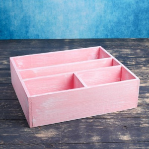 Ящик деревянный 30×34.5×10 см подарочный комодик, розовая кисть Ящик деревянный 30×34.5×10 см подарочный комодик, розовая кисть