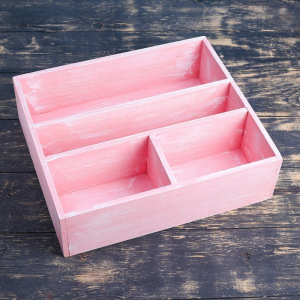 Ящик деревянный 30×34.5×10 см подарочный комодик, розовая кисть Ящик деревянный 30×34.5×10 см подарочный комодик, розовая кисть