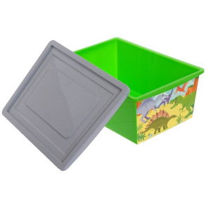 Ящик для игрушек, с крышкой «Дино», объём 30 л, цвет салатовый Ящик для игрушек, с крышкой «Дино», объём 30 л, цвет салатовый