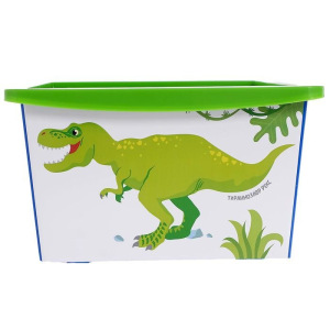 Ящик для игрушек, с крышкой, «Дино», объём 30 л, цвет синий Ящик для игрушек, с крышкой, «Дино», объём 30 л, цвет синий