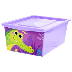 Ящик для игрушек, с крышкой, объём 30 л, цвет фиолетовый Ящик для игрушек, с крышкой, объём 30 л, цвет фиолетовый