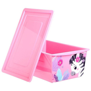 Ящик для игрушек, с крышкой, объём 30 л, цвет розовый Ящик для игрушек, с крышкой, объём 30 л, цвет розовый