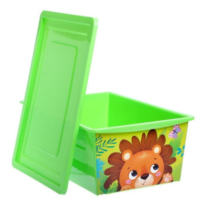 Ящик для игрушек, с крышкой, объём 30 л, цвет зелёный Ящик для игрушек, с крышкой, объём 30 л, цвет зелёный