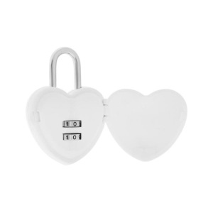 Замок навесной TUNDRA кодовый "Сердце", цвет белый Замок навесной TUNDRA кодовый "Сердце", цвет белый