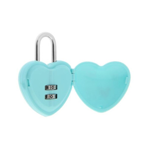 Замок навесной TUNDRA кодовый "Сердце", цвет голубой Замок навесной TUNDRA кодовый "Сердце", цвет голубой