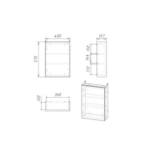 Зеркало Венге 40 Венге, 15 х 40 х 58 см Зеркало Венге 40 Венге, 15 х 40 х 58 см