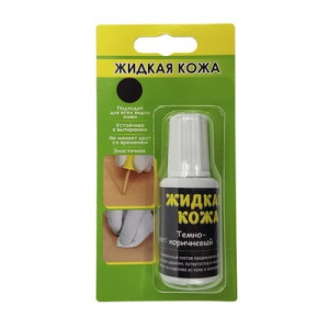 Жидкая кожа, цвет: коричневый темный, блистер, 20 мл Жидкая кожа, цвет: коричневый темный, блистер, 20 мл