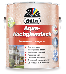 Dufa Aqua-Hochglanzlack/ Дюфа Аква Эмаль для дерева и металла акриловая глянцевая Dufa Aqua-Hochglanzlack/ Дюфа Аква Эмаль для дерева и металла акриловая глянцевая