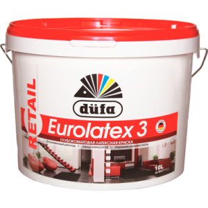 Dufa Premium Eurolatex 3 / Дюфа Премиум Евролатекс 3 Краска для стен и потолков водно-дисперсионная глубокоматовая Dufa Premium Eurolatex 3 / Дюфа Премиум Евролатекс 3 Краска для стен и потолков водно-дисперсионная глубокоматовая
