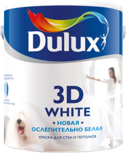 Dulux 3D White / Дюлакс 3Д Уайт Краска для стен и потолков водно-дисперсионная матовая Dulux 3D White / Дюлакс 3Д Уайт Краска для стен и потолков водно-дисперсионная матовая