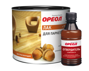 Ореол Лак паркетный алкидный двухкомпонентный с отвердителем высокоглянцевый Ореол Лак паркетный алкидный двухкомпонентный с отвердителем высокоглянцевый