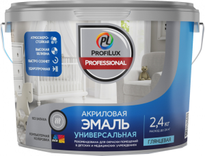 Profilux Professional / Профилюкс Профешнл Эмаль универсальная акриловая глянцевая Profilux Professional / Профилюкс Профешнл Эмаль универсальная акриловая глянцевая