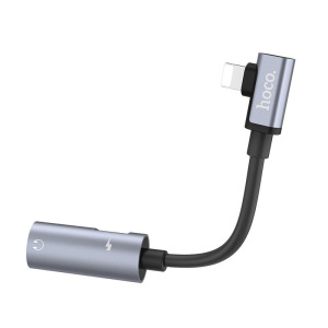 Адаптер аудио-переходник Hoco LS18 для Apple, серый Адаптер аудио-переходник Hoco LS18 для Apple, серый