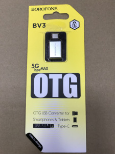 Адаптер Borofone BV3, USB-A - USB Type-C Адаптер Borofone BV3, USB-A - USB Type-C