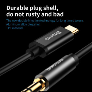 Аудио кабель - переходник Baseus CAM01-01, USB Type-C - mini jack 3.5 mm Аудио кабель - переходник Baseus CAM01-01, USB Type-C - mini jack 3.5 mm
