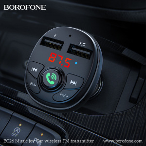 Автомобильное зарядное устройство BOROFONE BC26 Music joy 2*USB, 2.1A, черный, FM-передатчик,FM/SD Автомобильное зарядное устройство BOROFONE BC26 Music joy 2*USB, 2.1A, черный, FM-передатчик,FM/SD