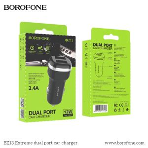 Автомобильное зарядное устройство BOROFONE BZ13 Extreme 2*USB, 2.4A, черный Автомобильное зарядное устройство BOROFONE BZ13 Extreme 2*USB, 2.4A, черный