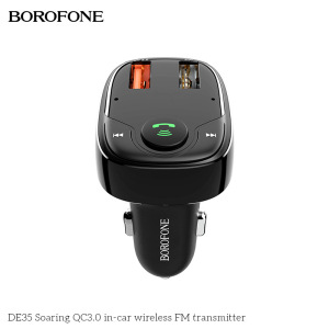 Автомобильное зарядное устройство BOROFONE DE35 Soaring 2*USB, 3A, черный, FM-передатчик, FM/SD/BT Автомобильное зарядное устройство BOROFONE DE35 Soaring 2*USB, 3A, черный, FM-передатчик, FM/SD/BT