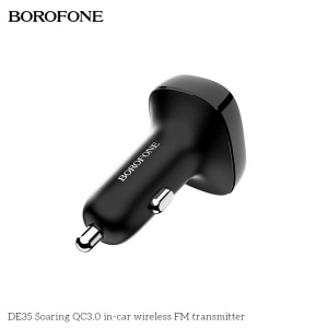 Автомобильное зарядное устройство BOROFONE DE35 Soaring 2*USB, 3A, черный, FM-передатчик, FM/SD/BT Автомобильное зарядное устройство BOROFONE DE35 Soaring 2*USB, 3A, черный, FM-передатчик, FM/SD/BT