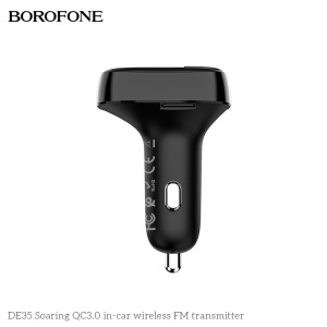 Автомобильное зарядное устройство BOROFONE DE35 Soaring 2*USB, 3A, черный, FM-передатчик, FM/SD/BT Автомобильное зарядное устройство BOROFONE DE35 Soaring 2*USB, 3A, черный, FM-передатчик, FM/SD/BT
