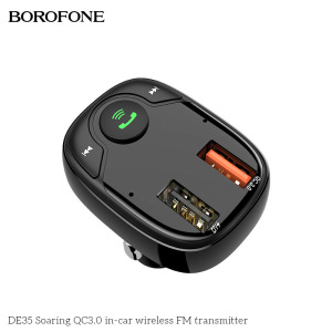 Автомобильное зарядное устройство BOROFONE DE35 Soaring 2*USB, 3A, черный, FM-передатчик, FM/SD/BT Автомобильное зарядное устройство BOROFONE DE35 Soaring 2*USB, 3A, черный, FM-передатчик, FM/SD/BT