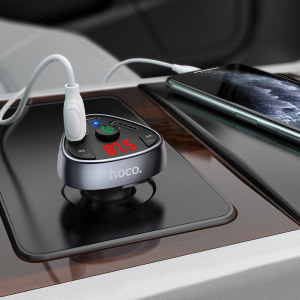 Автомобильное зарядное устройство HOCO E51 Road treasure 2*USB+Type-C, 3.1A, 18 Вт, черный, Bluetooth Автомобильное зарядное устройство HOCO E51 Road treasure 2*USB+Type-C, 3.1A, 18 Вт, черный, Bluetooth