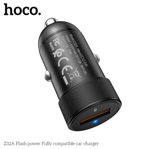 Автомобильное зарядное устройство HOCO Z32A Flash, 4A, черный Автомобильное зарядное устройство HOCO Z32A Flash, 4A, черный