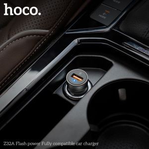 Автомобильное зарядное устройство HOCO Z32A Flash, 4A, черный Автомобильное зарядное устройство HOCO Z32A Flash, 4A, черный