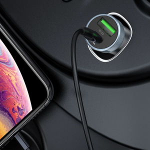 Автомобильное зарядное устройство HOCO Z32B Speed Up, серый металлик, QC3.0 Автомобильное зарядное устройство HOCO Z32B Speed Up, серый металлик, QC3.0