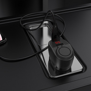 Автомобильное зарядное устройство HOCO Z34 Thunder Power, 3.1A, черный, Дисплей Автомобильное зарядное устройство HOCO Z34 Thunder Power, 3.1A, черный, Дисплей