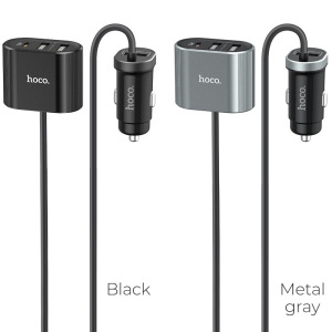 Автомобильное зарядное устройство HOCO Z35 Companheiro, 2.4A, черный, светодиодный синий индикатор Автомобильное зарядное устройство HOCO Z35 Companheiro, 2.4A, черный, светодиодный синий индикатор