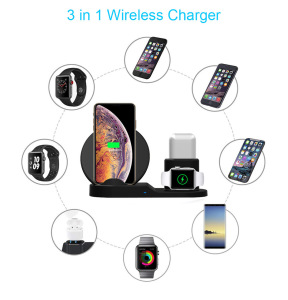 Беспроводная зарядная станция Fast Charge для Iphone, Airpods, Apple watch Беспроводная зарядная станция Fast Charge для Iphone, Airpods, Apple watch