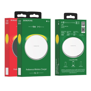 Беспроводное зарядное устройство BOROFONE BQ3 Preference, 2A, 5Вт/7,5Вт/10Вт, черный, с кабелем BX17 Беспроводное зарядное устройство BOROFONE BQ3 Preference, 2A, 5Вт/7,5Вт/10Вт, черный, с кабелем BX17