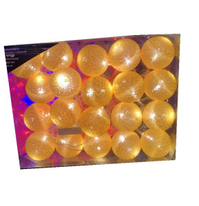 Гирлянда-фонарик Хлопковые шарики из ниток 20 штук 6,5 см Тёплый белый Гирлянда-фонарик Хлопковые шарики из ниток 20 штук 6,5 см Тёплый белый