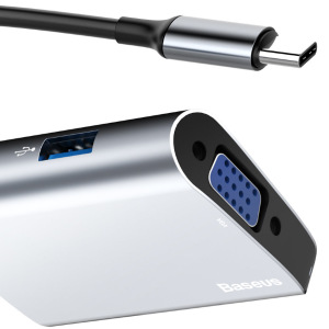 Хаб-переходник Baseus Enjoyment CATSX-E0G, USB Type-C - USB, VGA Хаб-переходник Baseus Enjoyment CATSX-E0G, USB Type-C - USB, VGA