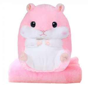 Игрушка хомяк с пледом 3 в 1 розовый Игрушка хомяк с пледом 3 в 1 розовый