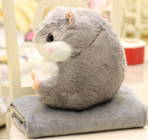 Игрушка хомяк с пледом 3 в 1 серый Игрушка хомяк с пледом 3 в 1 серый