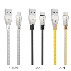 Кабель Borofone BU2 ZincJet, USB - USB Type-C, 1.2 м, серебристый Кабель Borofone BU2 ZincJet, USB - USB Type-C, 1.2 м, серебристый