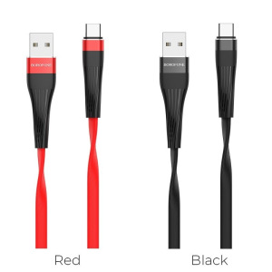 Кабель Borofone BU4, USB - USB Type-C, 1.2 м, красный Кабель Borofone BU4, USB - USB Type-C, 1.2 м, красный