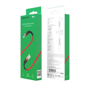 Кабель Borofone BU4, USB - USB Type-C, 1.2 м, красный Кабель Borofone BU4, USB - USB Type-C, 1.2 м, красный