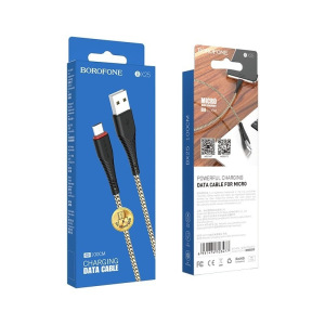 Кабель Borofone BX25 Powerful USB - micro USB, 1 м черный Кабель Borofone BX25 Powerful USB - micro USB, 1 м черный
