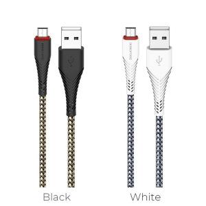 Кабель Borofone BX25 Powerful USB - micro USB, 1 м черный Кабель Borofone BX25 Powerful USB - micro USB, 1 м черный