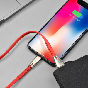 Кабель Hoco U58, lightning, 1.2 м, красный Кабель Hoco U58, lightning, 1.2 м, красный