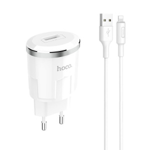 Комплект зарядки для Apple Hoco C37A, 1 USB, 2.4А Комплект зарядки для Apple Hoco C37A, 1 USB, 2.4А