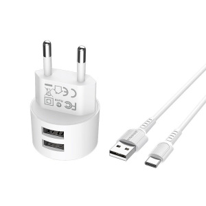 Комплект зарядки Type-C BA23A, 2 USB, 2.4А Комплект зарядки Type-C BA23A, 2 USB, 2.4А
